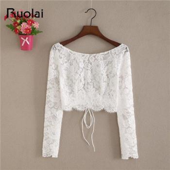 Wrap Dentelle Mariage Femme Manches Longues FJ32
