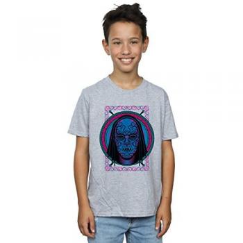 Harry Potter Boy’s Neon Death Eater Mask Tee (Grey, 9 Years)