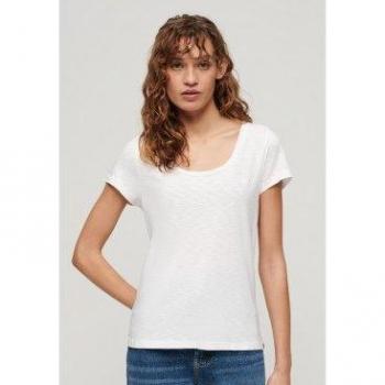 Superdry Women's White Scoop Neck T-Shirt