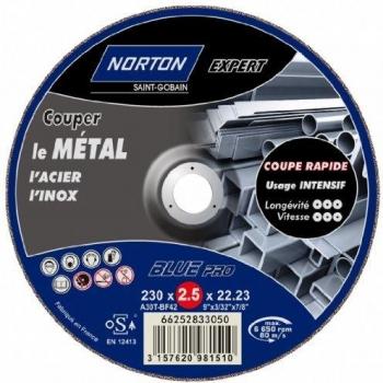 Disque de tronçonnage Norton Expert 230 mm x 2.5 mm pour meuleuse d'angle