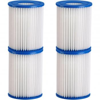 Zwembadfilter Kartouches Set van 4 Blauw 79x89mm
