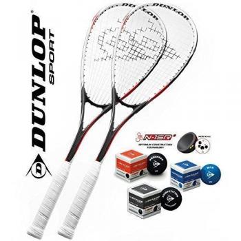 DUNLOP Power Smash Squash Kit: 2 Schläger + 3 Bälle – Ideal für Freizeitspieler