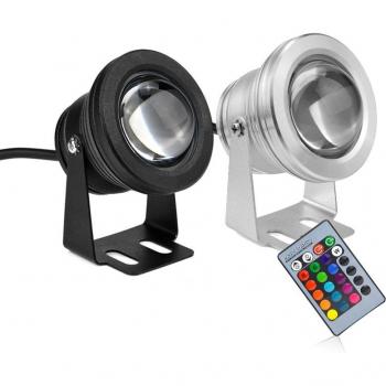 Rückweg‑Beleuchtung 12 V LED‑Spot 10 W – IP65, RGB, 24‑Schlüssel Fernsteuerung