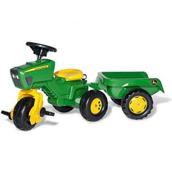 ROLLY TOYS ROLLYTRAC JOHN DEERE TRAC CON VOLANTE SONORO E RIMORCHIO cod. 052769