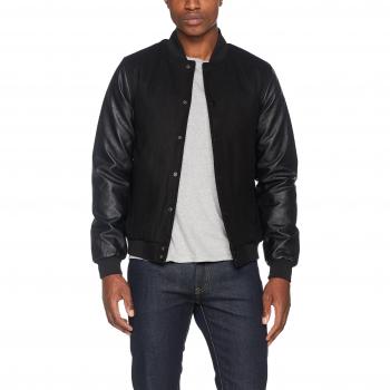 Urban Classics Black Oldschool College Jacket for Men 3XL