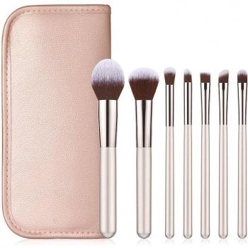 Premium 7-Tool Champagne Gold Makeup Brushes