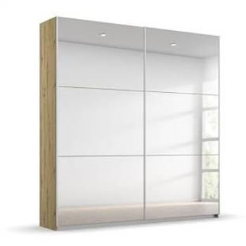 Schwebetürenschrank RAUCH Kleiderschrank Schrank Garderobe REFLECT, braun (eiche artisan)