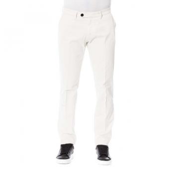 Trussardi Stylish White Cotton Chinos