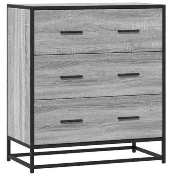 Armadio Grigio Sonoma 68x35x76 cm in Truciolato e Metallo