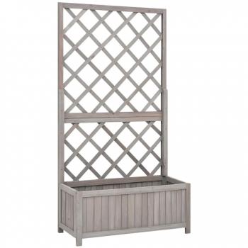 Garden Trellis Planter Gray 27.6x11.8x53.1 Solid Firwood