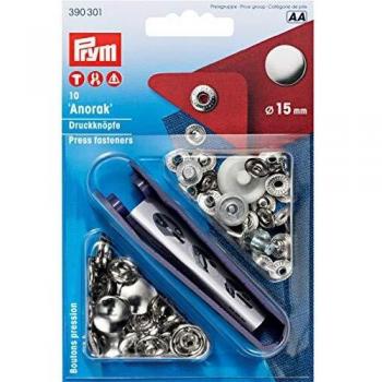 Prym Silver Anorak Snap Fasteners 15mm