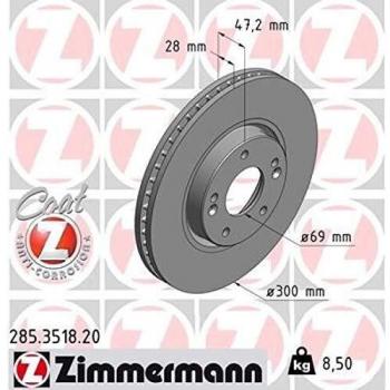 ZIMMERMANN 285.3518.20 Disque de frein