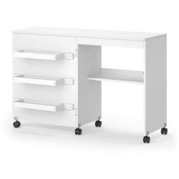 Carmen Vicco Table de Couture, Blanc, 118 x 79.3 cm, 3 Étagères