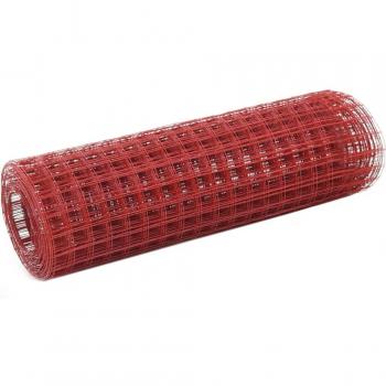 Prolenta Grillage Acier Revêtu 25x0,5 M Rouge