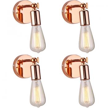 Sophisticated 180° Metal Wall Sconces in Rose Gold