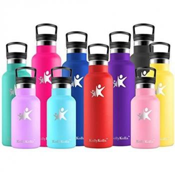 KollyKolla BPA Free Stainless Steel Drinks Bottle with Straw and Filter