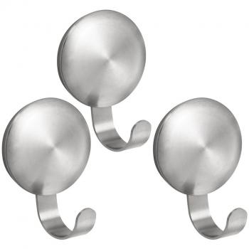 IDesign Adhesive Hallway Coat Hooks – Small, Matte Silver