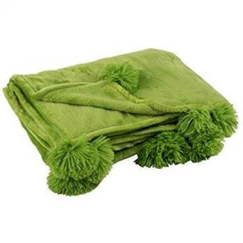 Plaid en Polyester Vert Gazon 130x170