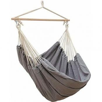Sedia di Dondolo XXL in Cotone Grigio 185x130cm