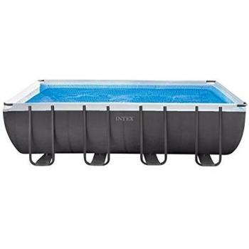 Intex Piscina Fuori Terra Ultra Frame Rettangolare, 549x274x132 cm, con Pompa a Sabbia e Scaletta
