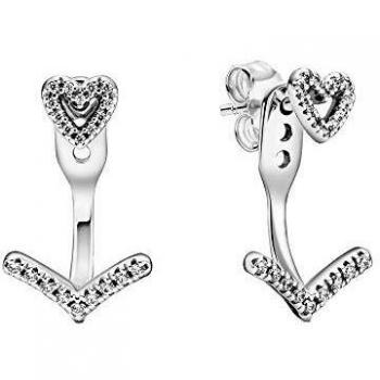 Pendientes Pandora Botón Corazón Espumoso 299280C01