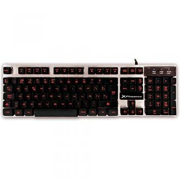 Teclado QWERTY Español Phoenix PhFactorKey-S con cable USB / Estética Gaming / Retroiluminado 3 Colores / Verde
