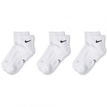 Nike Y NK Everyday CUSH Ankle 3PR Chaussettes Enfant Blanc/(Noir) FR: S