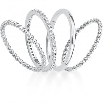S.Oliver Ring-Set »2015038«, (Set, 4 tlg.), mit Zirkonia (synth.)