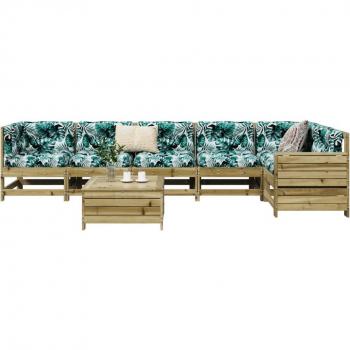 Ensemble de Salon de Jardin Prolenta 7 Pièces en Bois Imprégné