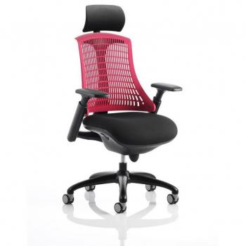 Flex Task Chair with Arms Black Frame Red Back