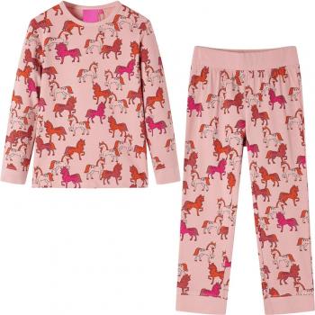 VidaXL Pyjama für Kinder mit langen Ärmeln Hellrosa 128
