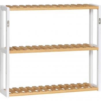 Estante Flotante de Bambú 60x15x54 cm