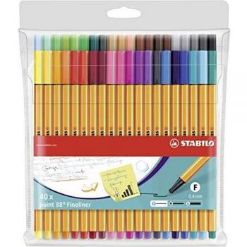 STABILO point 88 Fineliner Wallet of 40 Assorted Colors