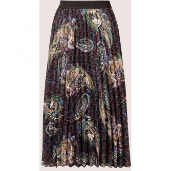 MADELEINE Plisseerock mit Paisley-Muster, schwarz multicolor, Größe 40