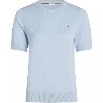 Tommy Hilfiger Damen Pullover Hellblau Größe S mit Logo-Stitching