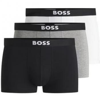 Boxer Hugo Boss Trunk 3p da uomo – Bianco, grigio, nero