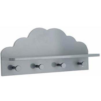Gray Cloud Wall Hook with 4 Hooks