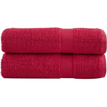 Asciugamani Premium SOLUND 2 pz Rossi 50x100 cm 600 g/m²