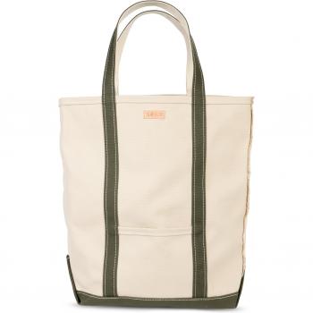IWAFUNE Japan-Made Tall Canvas Tote – Basic, Large, Drab