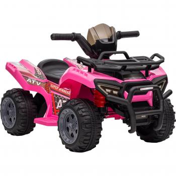 HOMCOM Elektro-Kinderquad Kinderfahrzeug Kindermotorrad Elektroquad, aus Metall, Belastbarkeit 25 kg, (1-tlg), für Kinder, Rosa