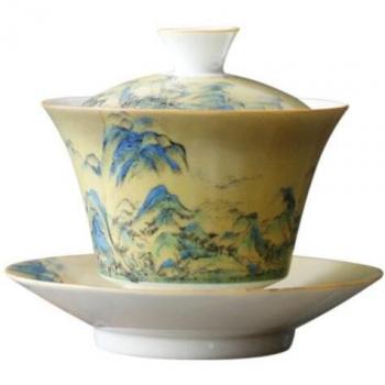 Master Cup Ceramic Tea Bowl with Lid and Saucer Drinkware