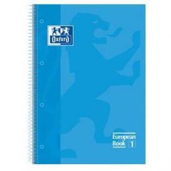 BLOC EUROPEAN A4 80H 4 TALADROS T/E 5MM OXFORD TURQUESA