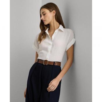 Camisa de lino blanca para mujer