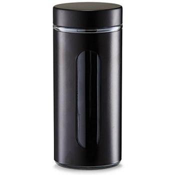 Zeller Noir‑Glas Vorratset – 1,2 L, Weiß & Metall