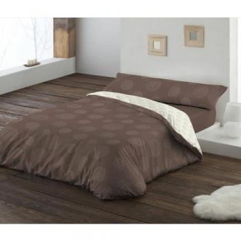 Hosteline 2 pièces parure de lit toile marron 135 cm