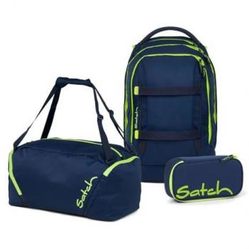 Satch Schulranzen Schulrucksack-Set PACK Toxic Yellow (ergonomisch, Your‑Size-System)