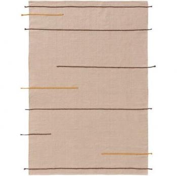 Tapis décoratif en coton beige 100 x 150 cm