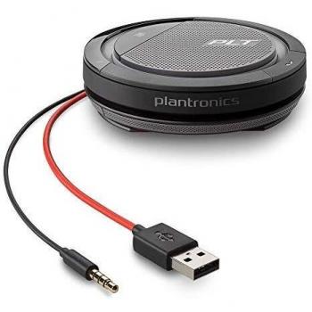 Poly Altavoz Calisto 5200, Alámbrico, 3.5mm, USB A, Negro/Rojo