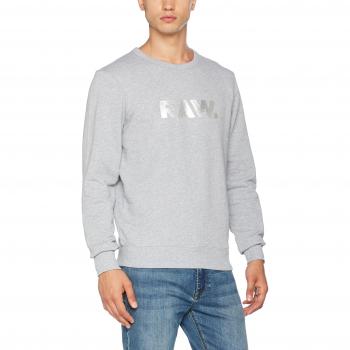 G-STAR RAW Pruxon R Sw L/s, Sudadera para Hombre, Gris, Grande