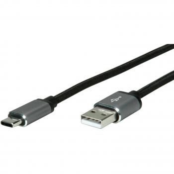 Câble USB 2.0 Noir ROLINE, 0,8 m, Type A